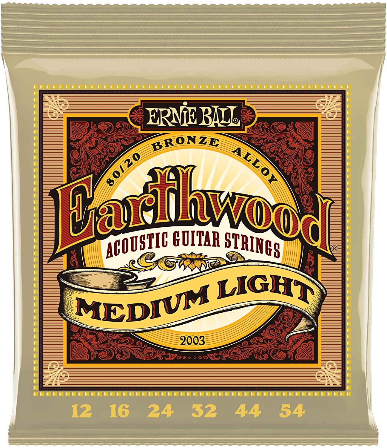 Ernie Ball 2003 Earthwood Medium Light Acoustic Set .012 - .054 — 2