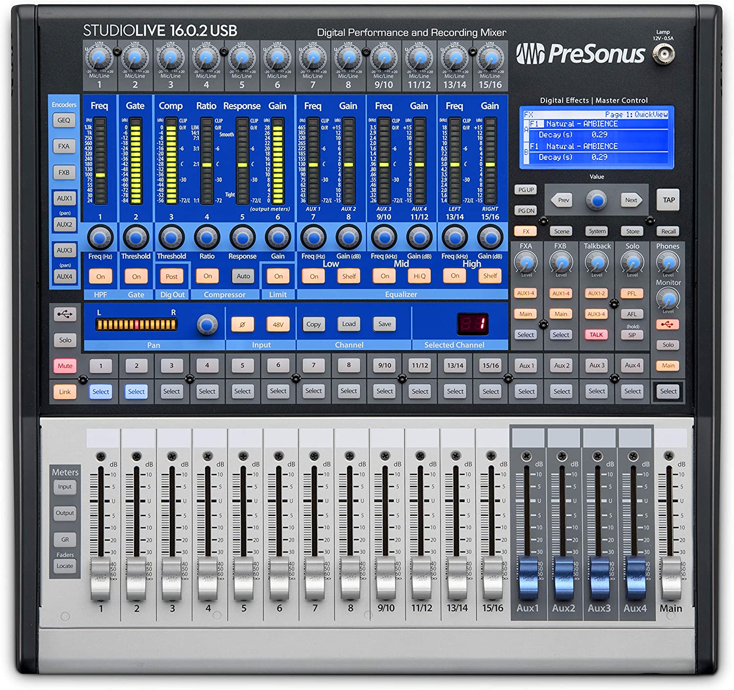 PreSonus StudioLive 16.0.2 USB Digital Mixer digital panel — 4