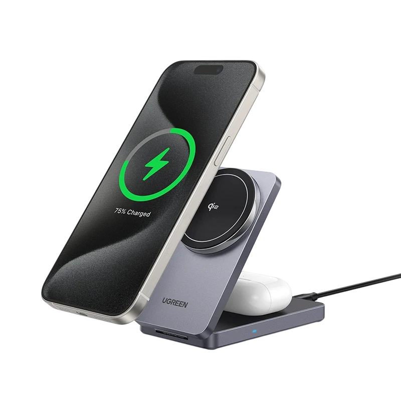 Ugreen 2 in 1 W15 Magnetic Wireless Charger W706 45023 — 2