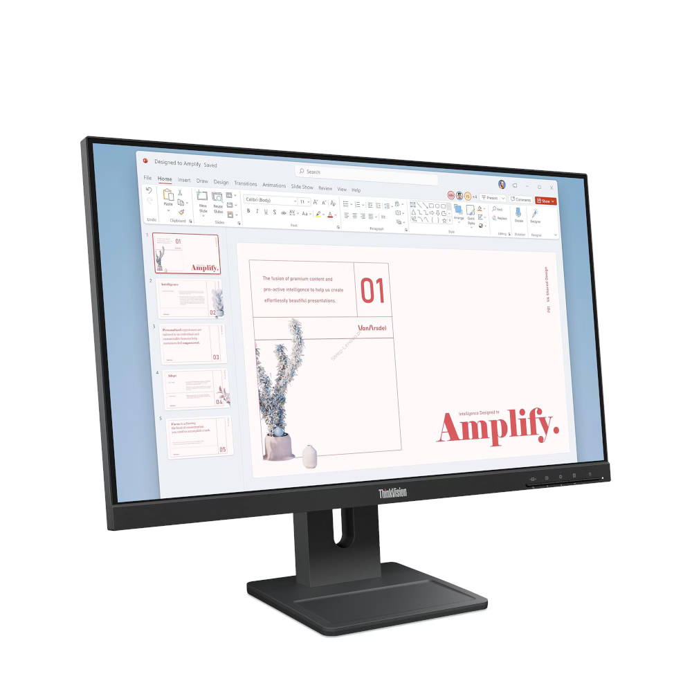 Think Vision E24-40 64BAMAT1EU WLED IPS monitor 23 4mc Full HD 90° rotate height adjust stand — 3