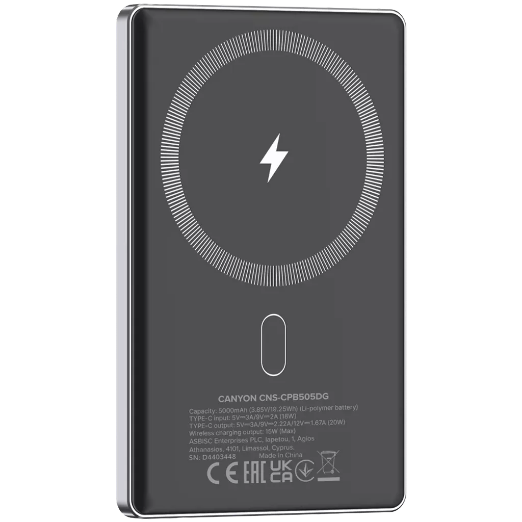 Power bank Canyon 505 slim 5000mAh — 4