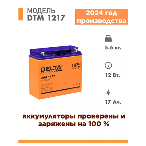 Delta DTM 1217 12V 17AH Battery — 2