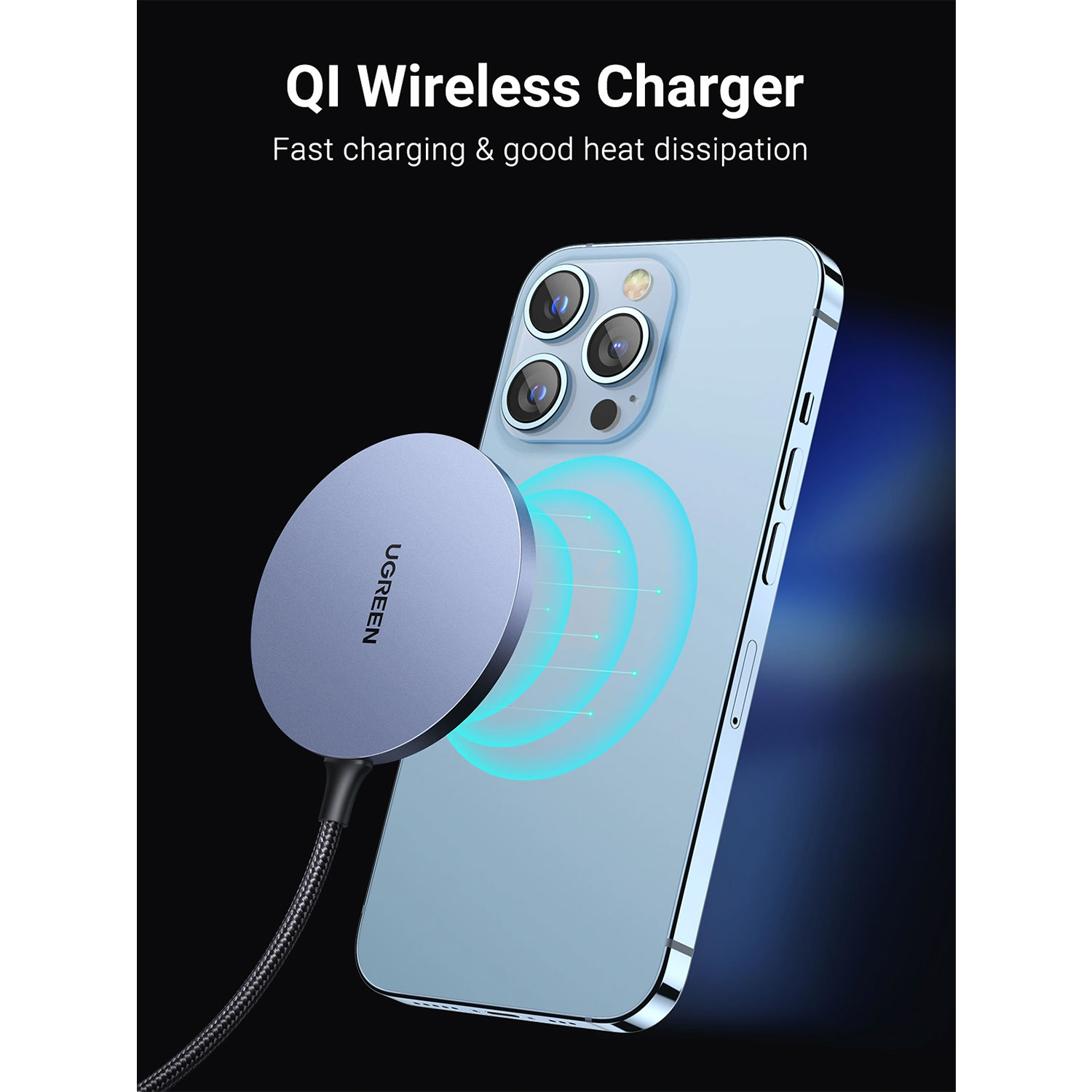Power adapter UGREEN MagSafe Magnetic Wireless Charger GR 30233 15W — 2