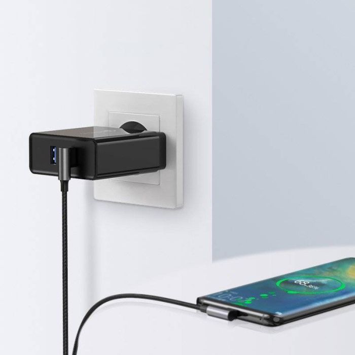 UGREEN Angled USB-C Male To Angled USB 2.0A Male Cable 20856 — 2