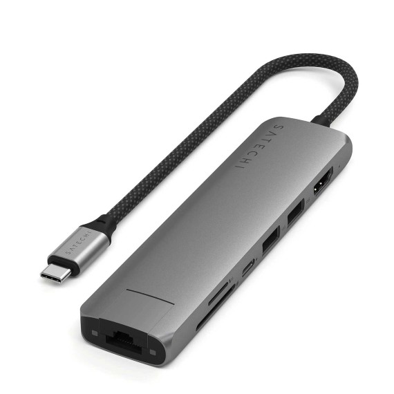 Usb-hub SATECHI 7-in-1 USB-C Slim Multiport Adapter with Ethernet ST-P7SM — 2