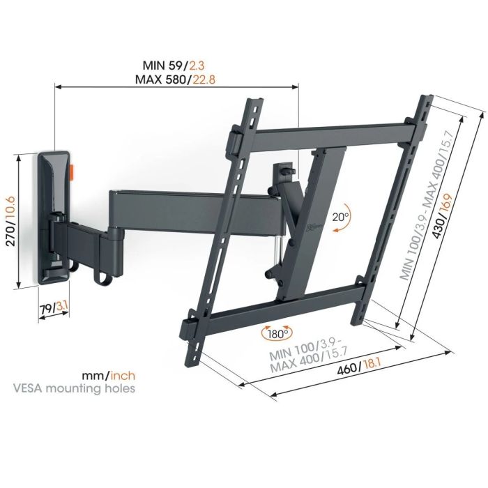 Vogel s TVM 3443 FULL MOTION+ MEDIUM WALL MOUNT — 9