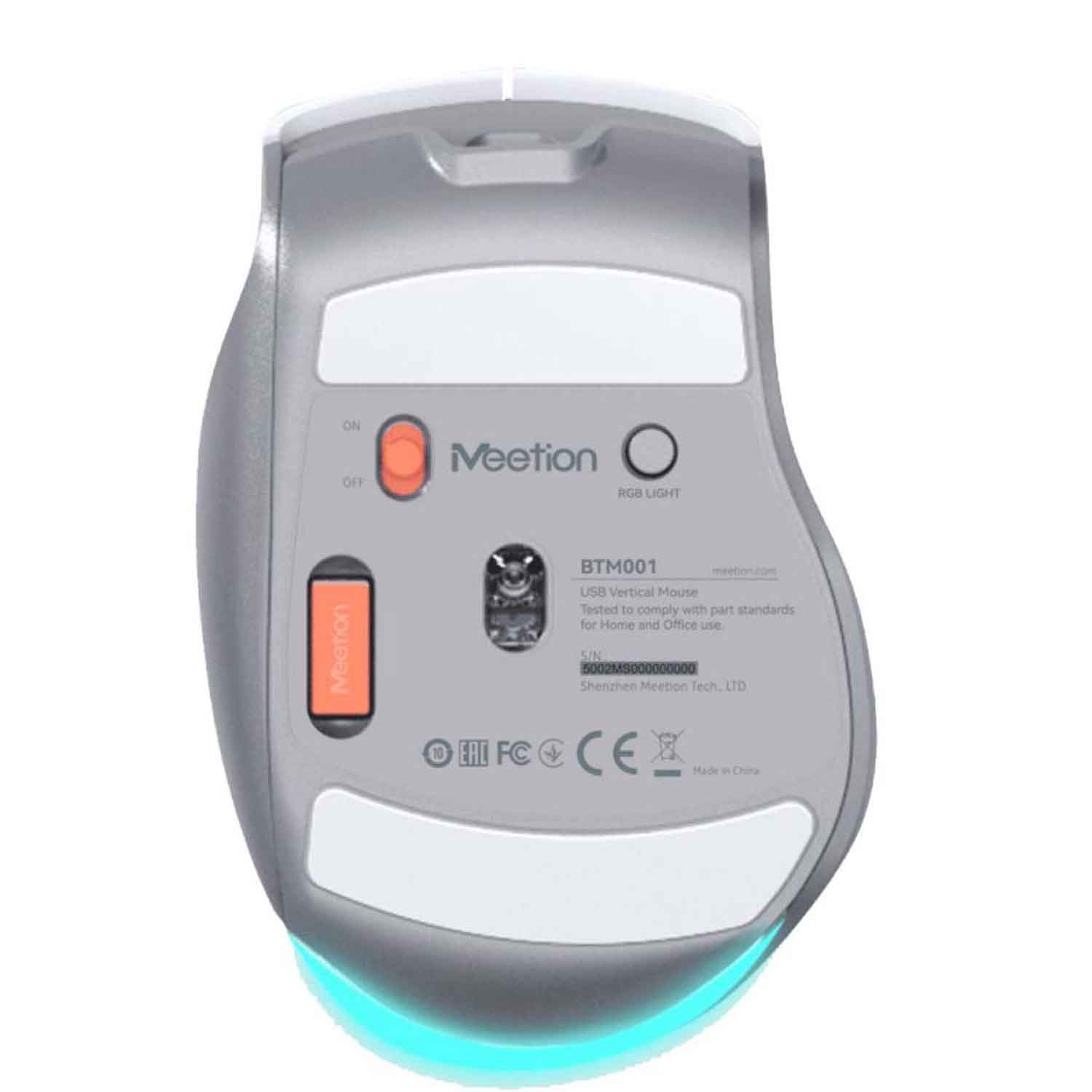 Эргономичная беспроводная мышь MEETION Ergonomic Wrls+BT Shadow MT-BTM001 — 13