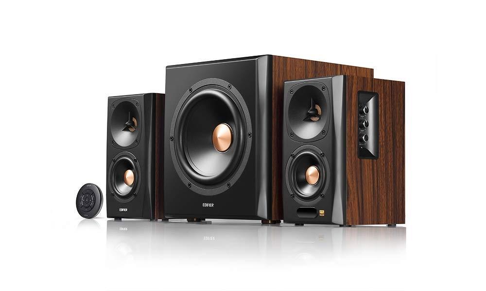 Edifier S360DB Brown Bluetooth active speaker pair with subwoofer — 3
