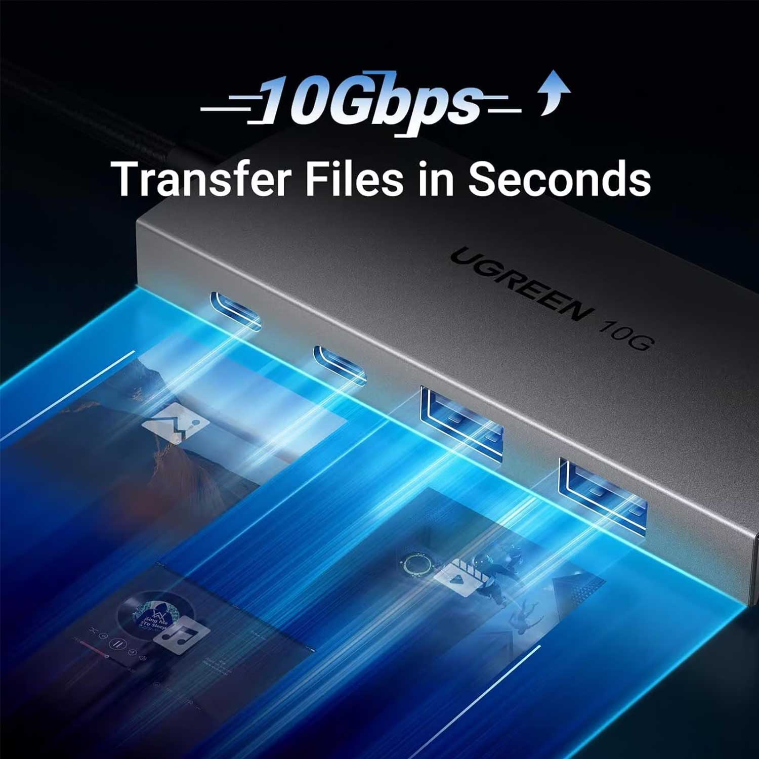 Usb-hub UGREEN 5-in-1 2x3.2 USB-A 2x3.2 Type-C 30758 — 2