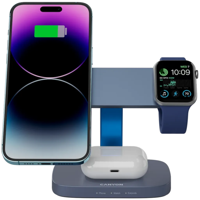 Canyon 3 in 1 Wireless Charging Station Hexagon 310 CNS-WCS310DGBL — 4