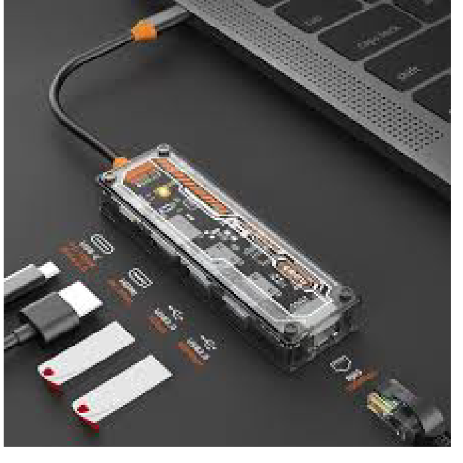 Հանգույց SW5R 5 in 1 Type-C to PD USB3.0 USB2.0 HDMI RJ45 HUB Docking Station — 4