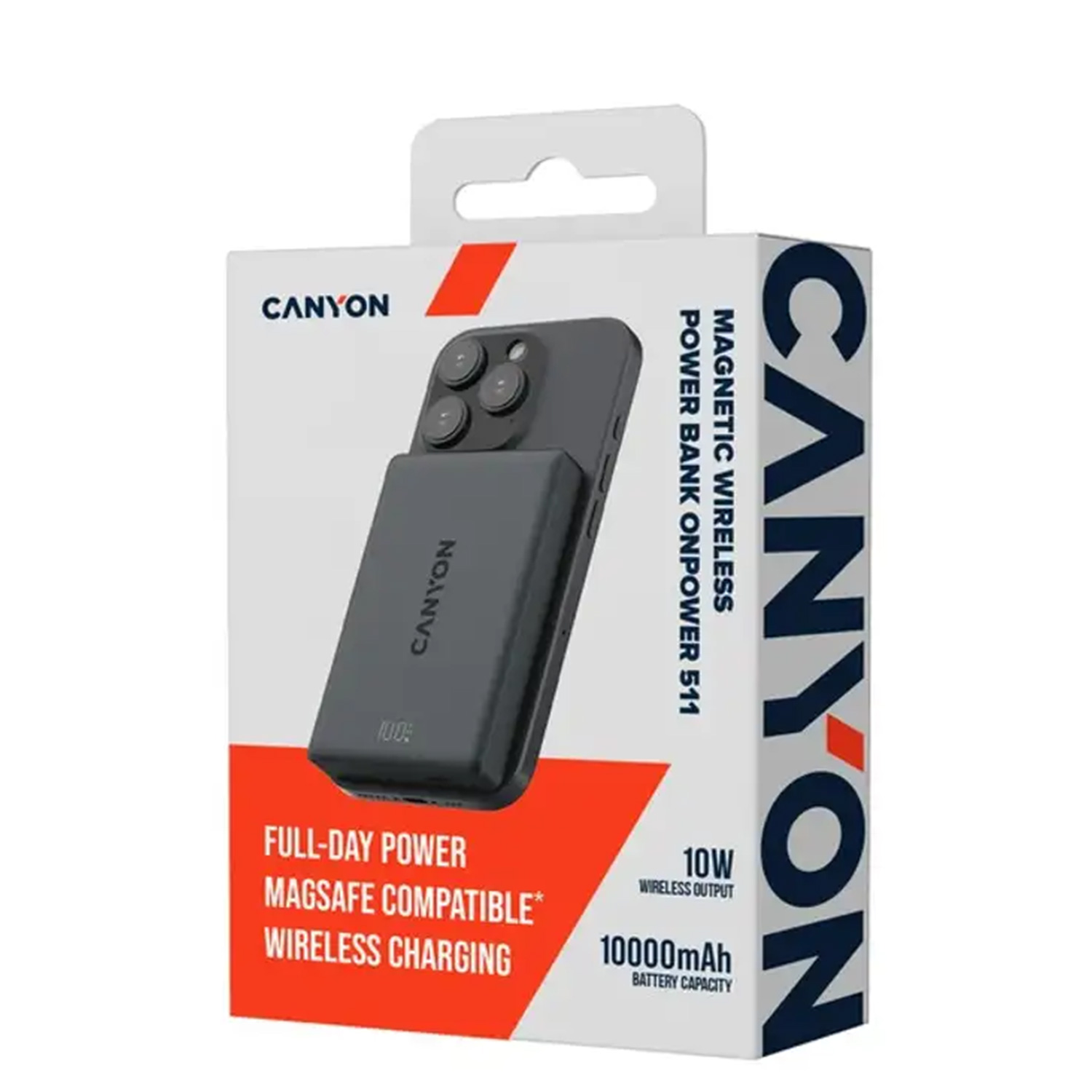 Power bank Canyon OnPower 511 10000mAh Wireless PD 20W Aluminium CNS-CPB511B — 5