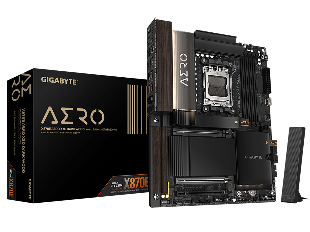Gigabyte X870E AERO X3D DARK WOOD — 2