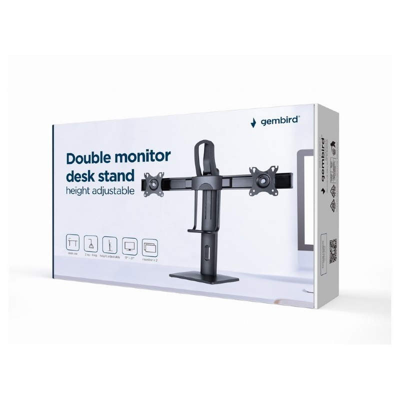Gembird MS-D2-01 two monitors VESA Arm stand Swivel Tilt and Rotation — 3