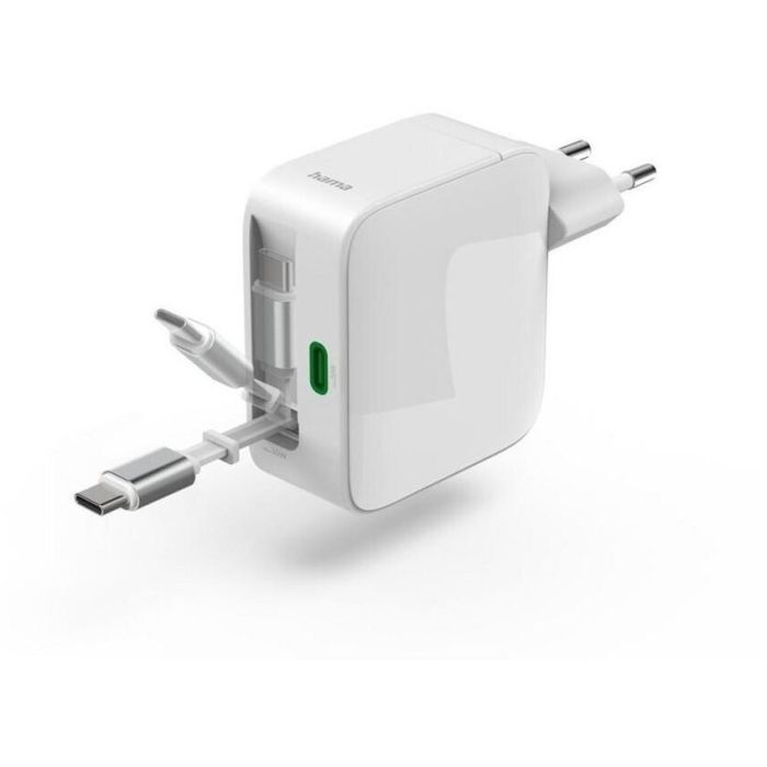 GaN Fast Charger 2x USB-C with Extendable Cable 201957 65W — 2