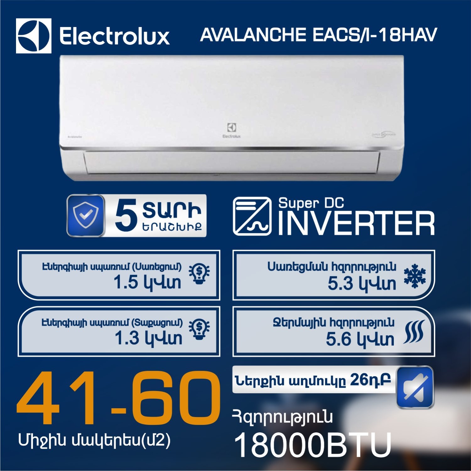 Air conditioner ELECTROLUX AVALANCHE EACS I-18HAV — 2
