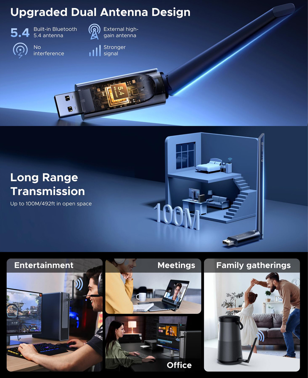 Ugreen WiFi6 AX900 - 600 ps Dual Band Wireless USB Adapter 35265 — 4