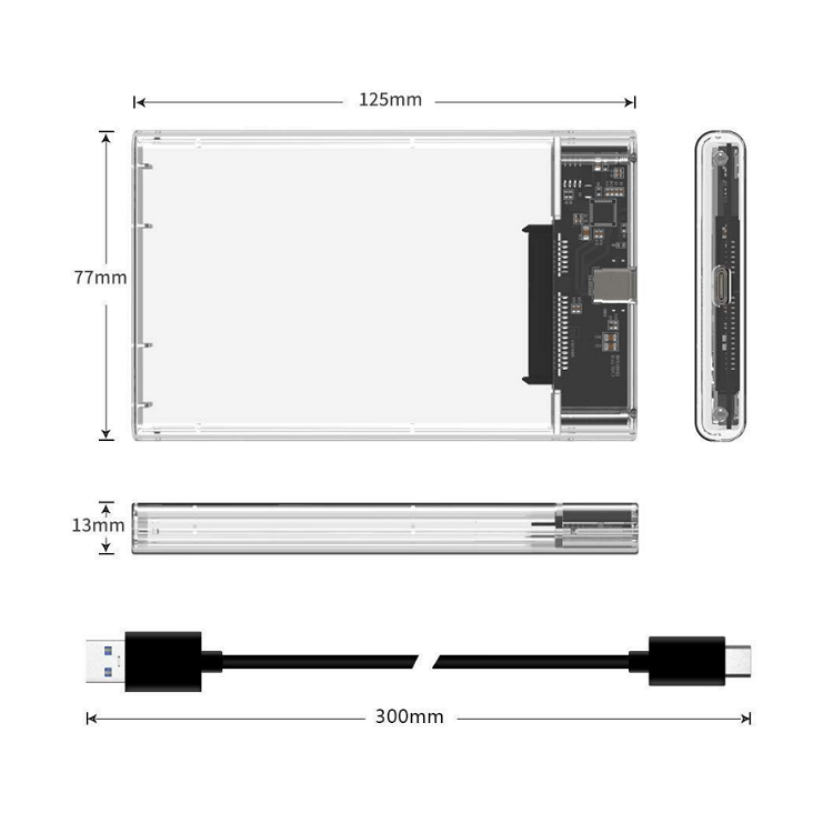 Bajeal 2.5 USB3.0 to Sata3.0 HDD External Case — 4