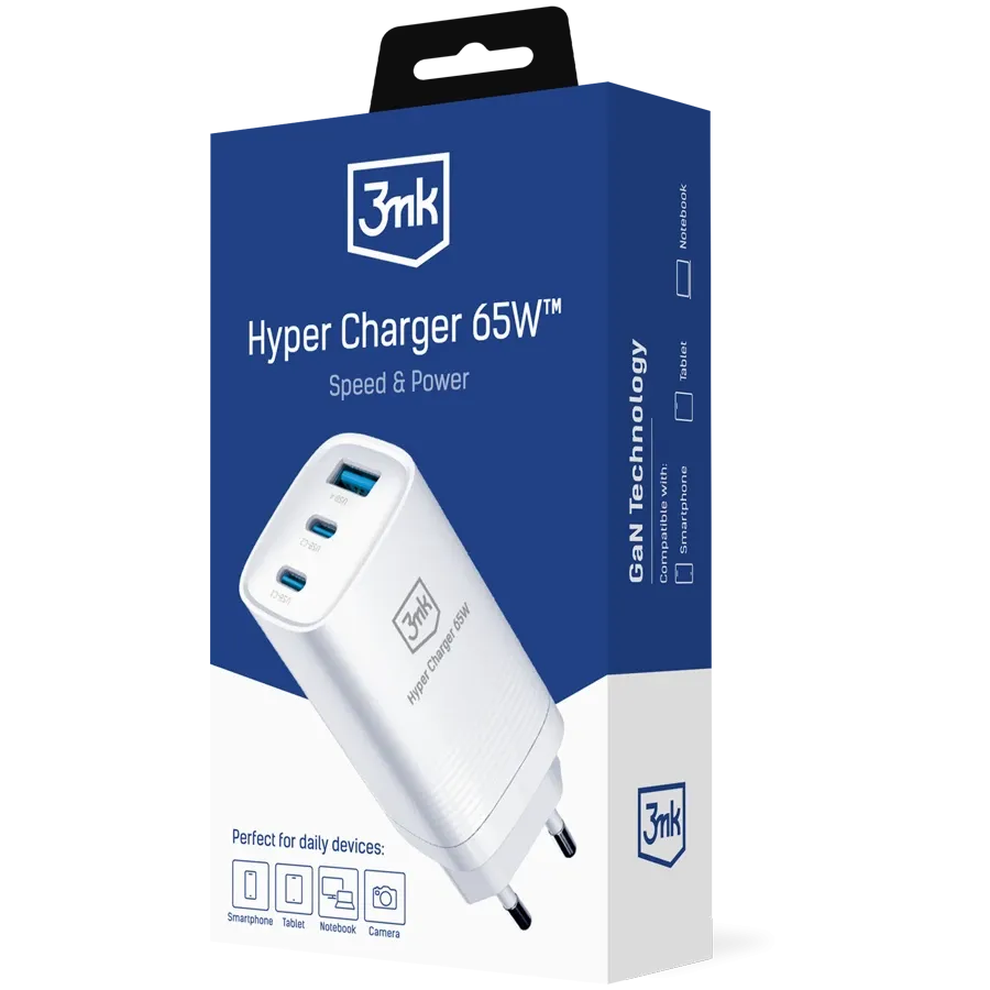 3MK Power Adapter 3*USB USB-C USB Type-A 65W