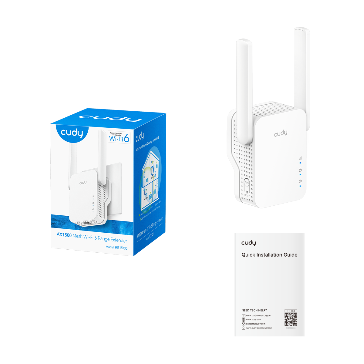Cudy RE1500 — AX1500 Mesh WiFi 6 Range Extender — 4