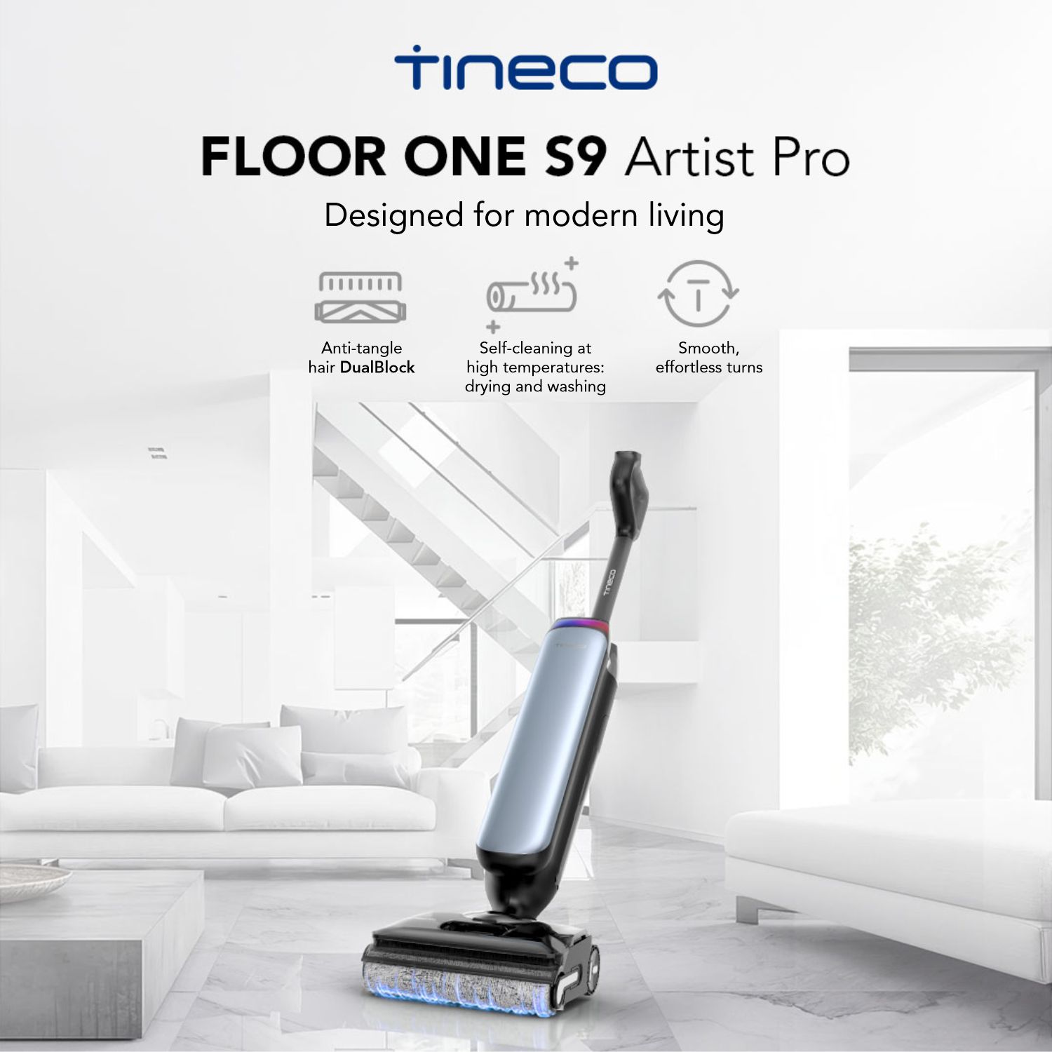 Vacuum cleaner wireless TINECO FLOOR ONE S9 ARTIST PRO FW2B0500RU — 2