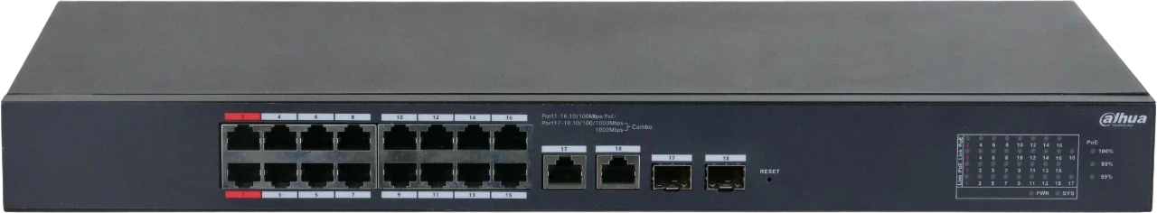 Dahua DH-PFS4218-16GT-130 PoE — 2