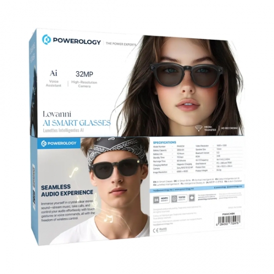 Powerology Lovanni AI SunGlass with camera Audio — 3