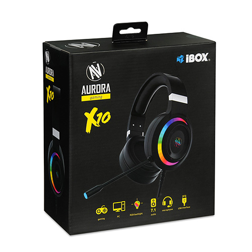 I-BOX X10 GAMING HEADPHONES WITH MICROPHONE USB 7.1 — 7