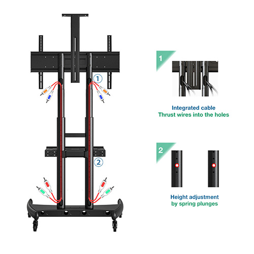 NB AVA1800-70-1P- TV Cart 55 - 90 AVA1800-70-1P-BLACK — 3