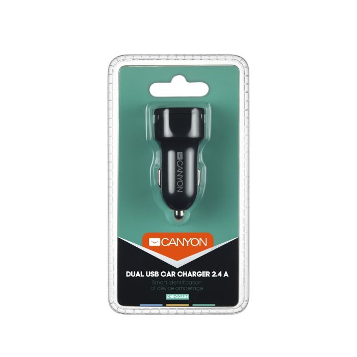 Canyon CNE-CCA04B Dual USB Car Charger 2.4A — 3