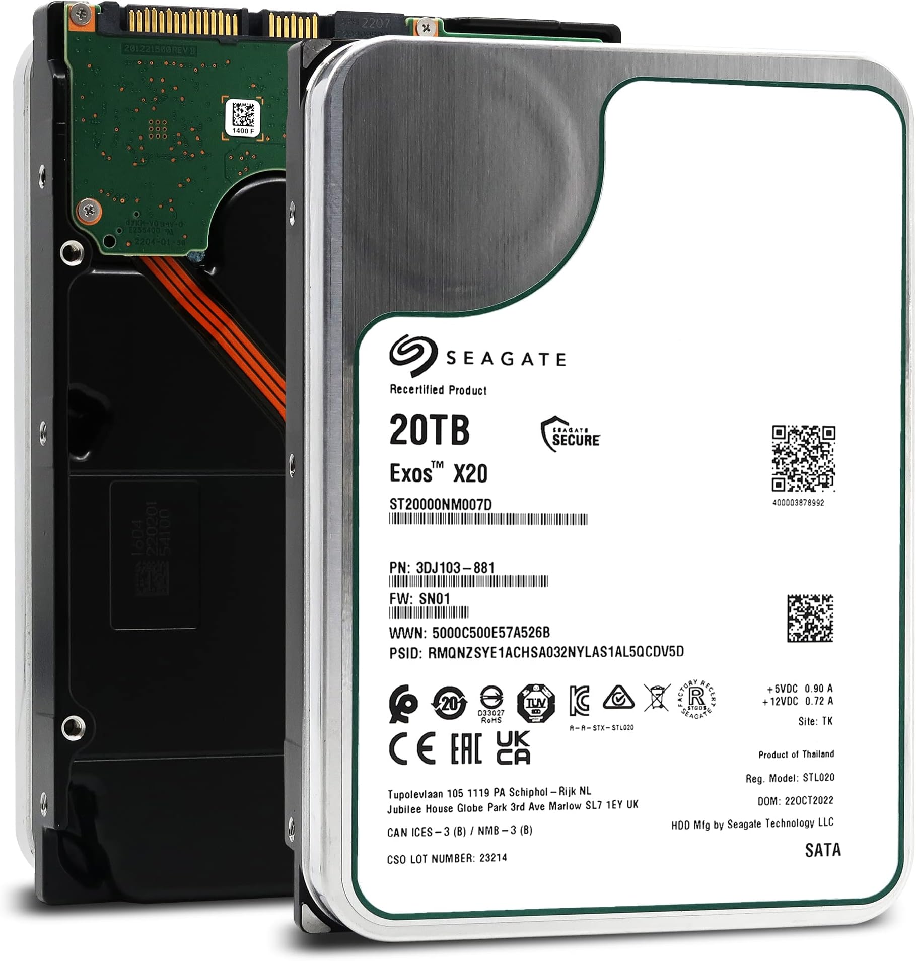 Exos X20 Enterprise HDD ST20000NM007D — 3
