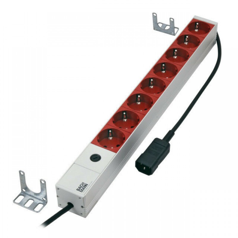 Bachmann PDU 19 power strip 8x sockets fuse 1U 333.410