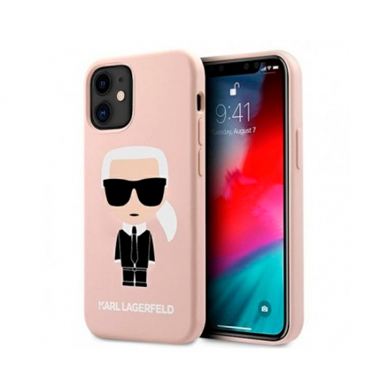 CG Mobile Case Karl Lagerfeld liquid silcone case ikonik full body iPhone 12mini KLHCP12SSLFKPI
