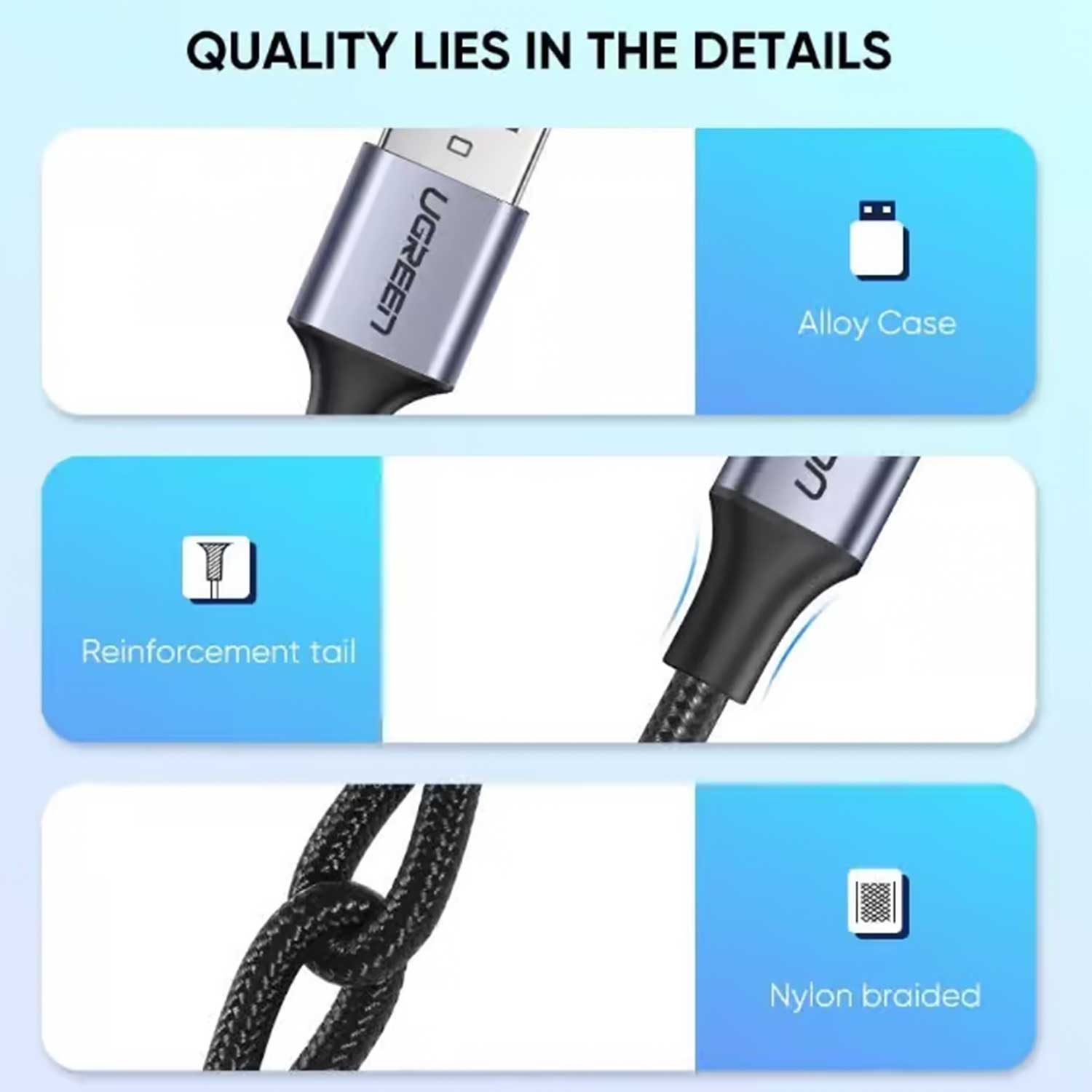 Cable UGREEN US288 USB-C to USB-A 2.0 60408 — 3