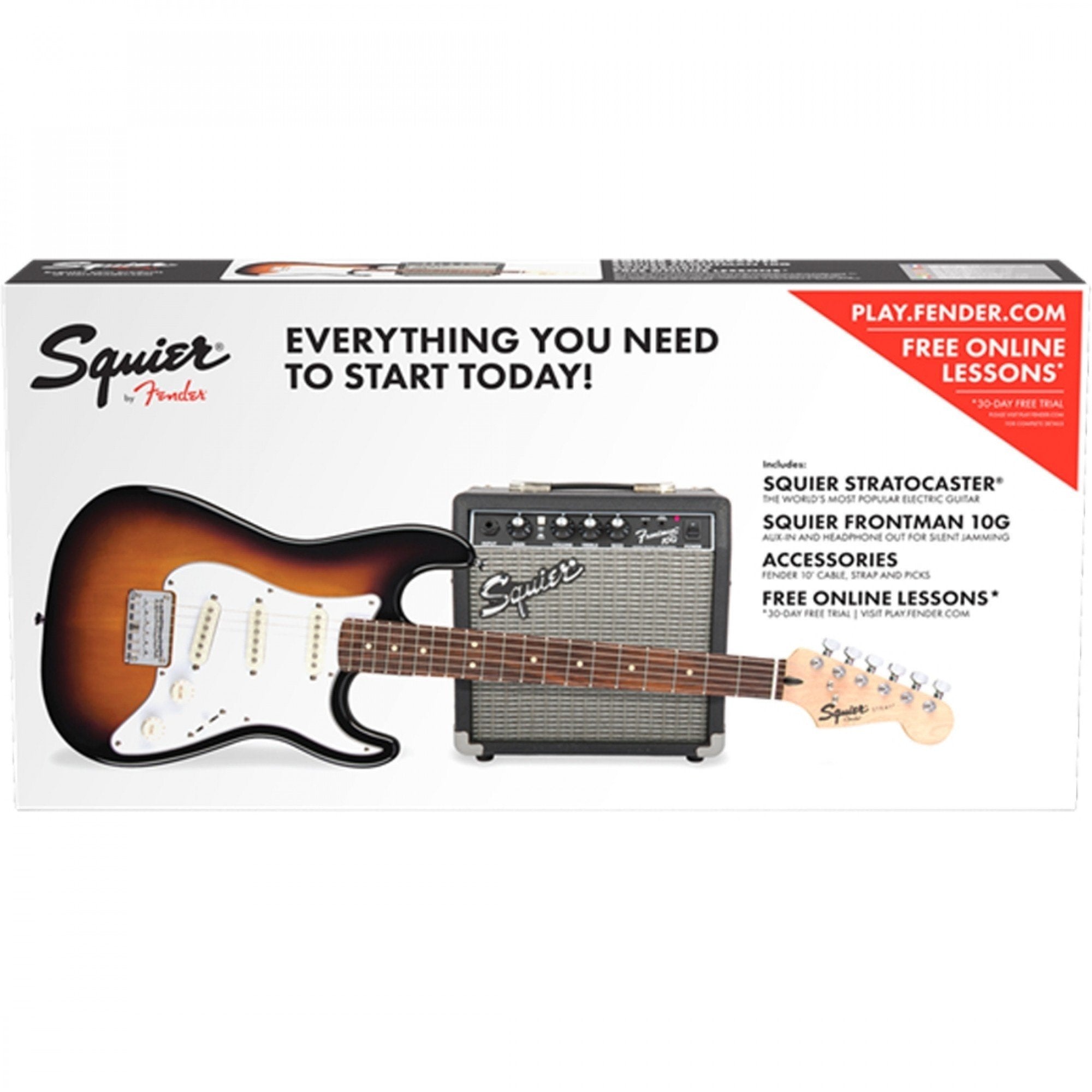 Fender Squier Stratocaster Electric Guitar and Amplifier Package GB 10G BSB — 4
