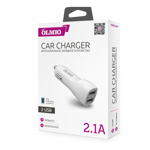 Car charger OLMIO 2USB 2.1A 38761 — 2