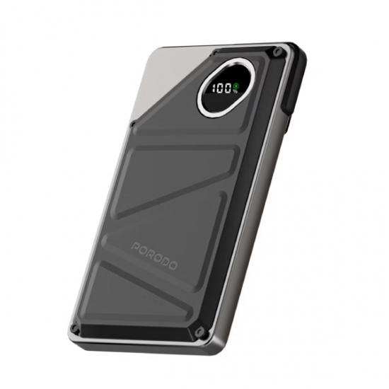 Porodo 10000mAh 2xType-C USB A and Type C and Digital Display Power Bank