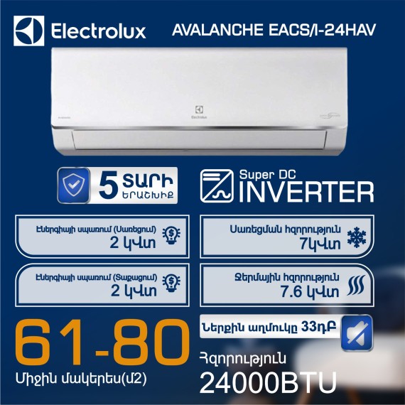 Air conditioner ELECTROLUX AVALANCHE EACS I-24HAV — 3