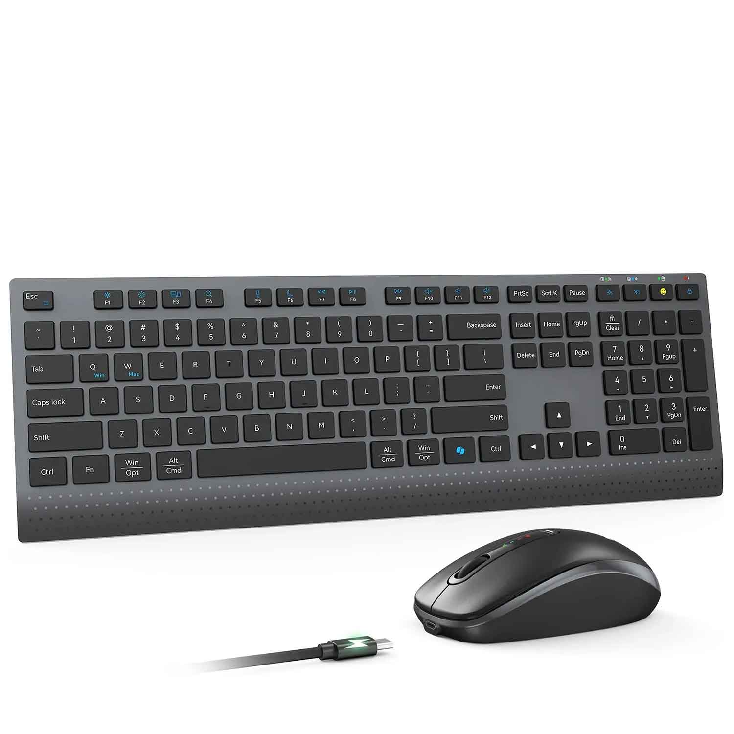 Keyboard and mouse MEETION C2000 Wrls+BT Combo RU — 2