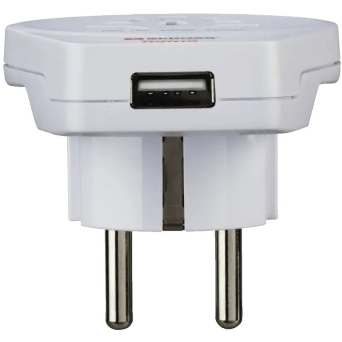 World to Europe USB Travel Adapter for 2- and 3-Pin Devices 1 x USB 223475 — 3