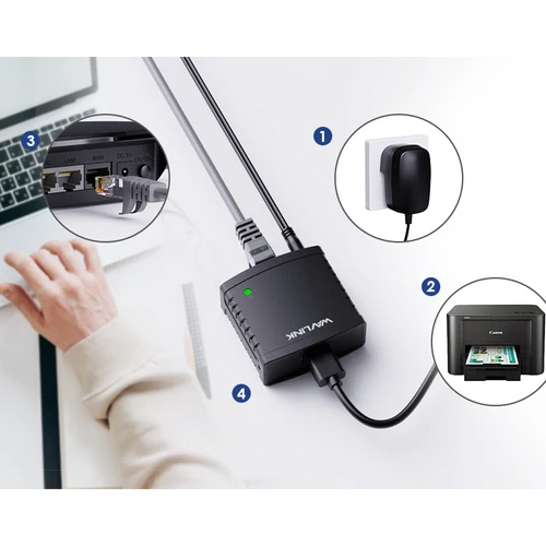 Wavlink USB2.0 Network 10 ps LPR Print Server — 2
