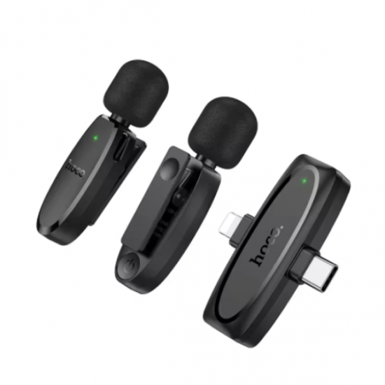 Hoco Dual-mic clip-on wireless digital Lightning Type-C Microphone L15 — 2