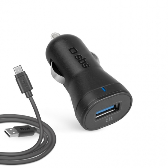 SBS Charger Car KIT 1 usb 2.1A Charger Micro Usb Cable FAST TECRKITMIC21AFAST