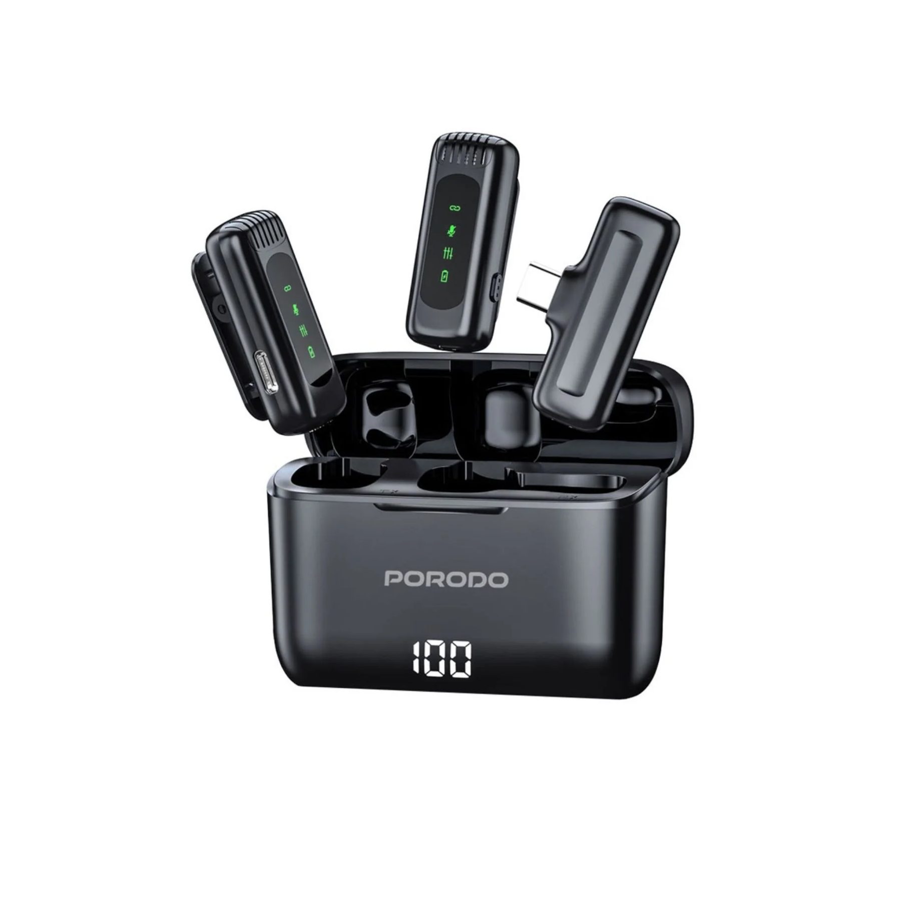 Porodo Lavalier Double Mic Charging Case — 2