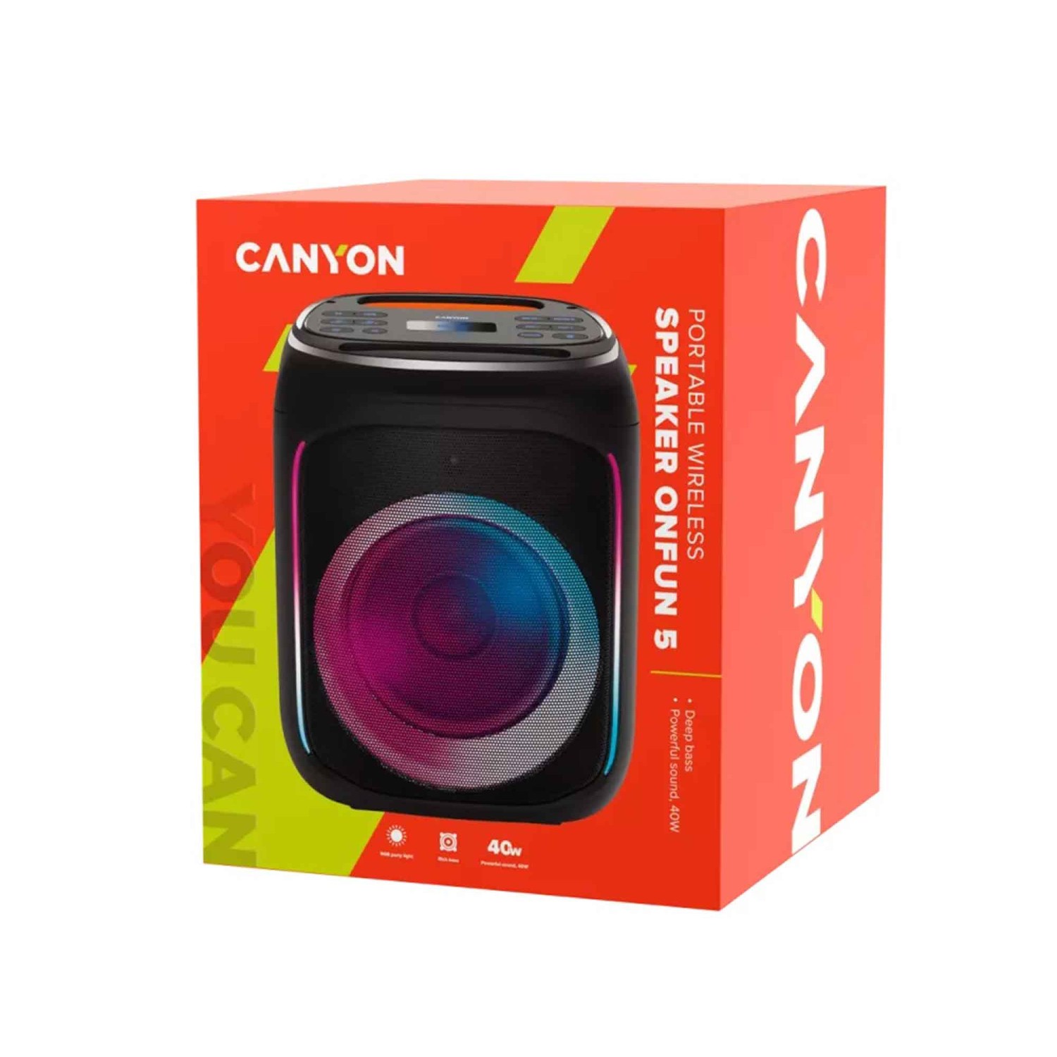 Bluetooth speaker CANYON OnFun 5 RGB CNE-PBSP5 — 5