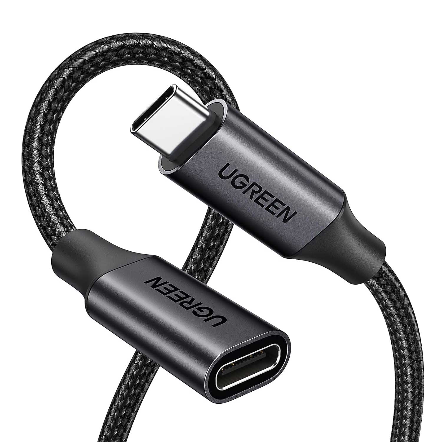 Cable UGREEN USB-C 3.2 Gen2 to USB-C Extension 100W 4K60Hz Video Braided 45191 — 2