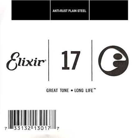 Elixir 13017 Anti-Rust Plated Plain Steel .017 Single Guitar String — 2