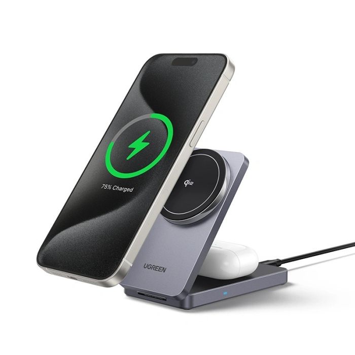 UGREEN 2 in 1 Qi2 Foldable Magnetic Wireless Charger 45023 20W — 2