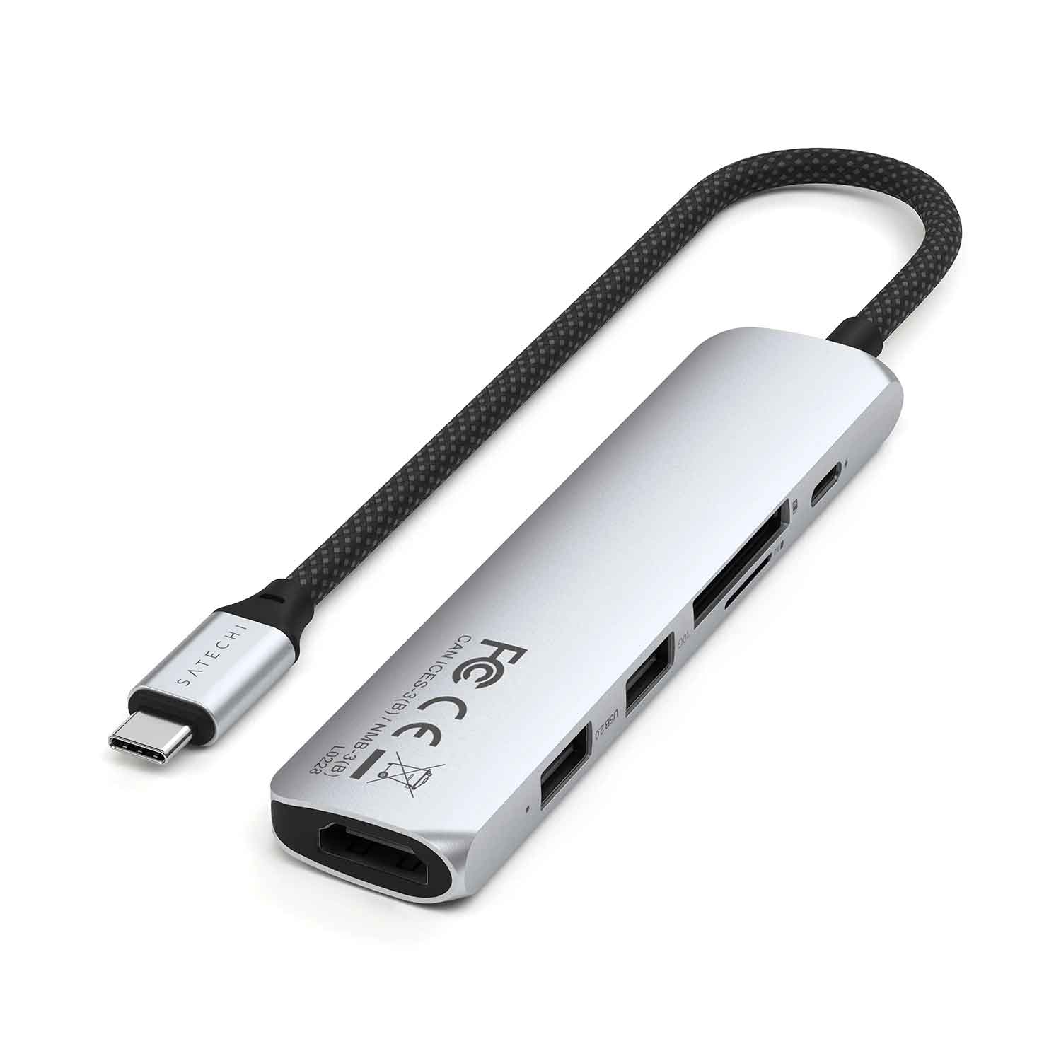 USB hub SATECHI 6-in-1 USB-C Slim Multiport Adapter ST-P6SS — 2