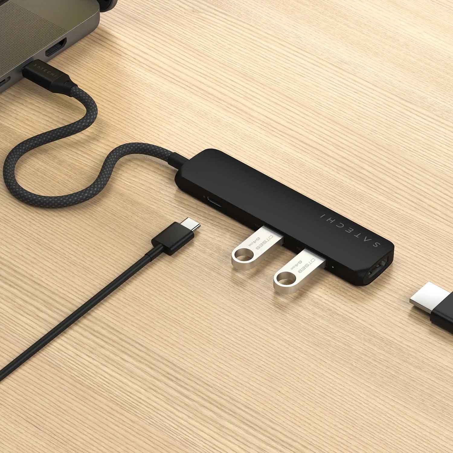 USB hub SATECHI 4-in-1 USB-C Slim Multiport Adapter 4K ST-P4SK — 5